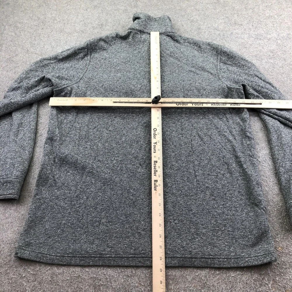 Eddie Bauer Sweater Mens Large Gray Henley Collar Thermal Knit Pullover Pockets - Picture 7 of 9
